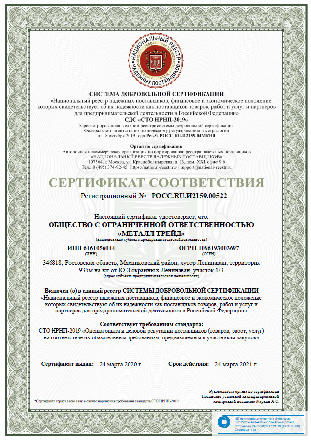 Печатная форма документа POCC.RU.И2159.00522